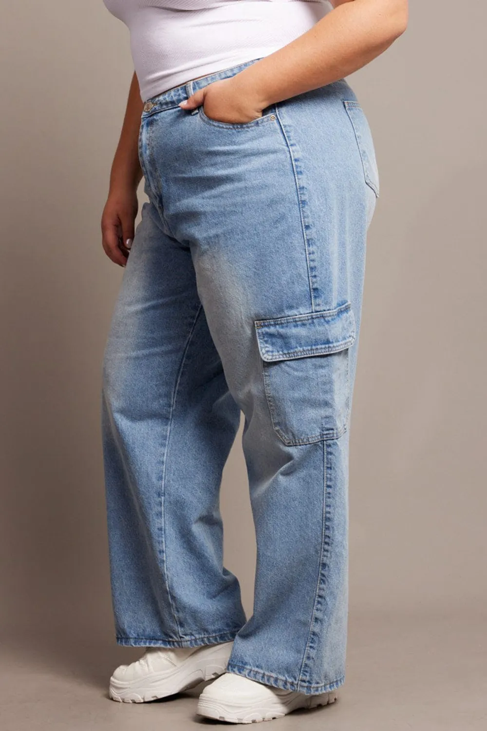 Pocket Cargo High Waist Jeans
