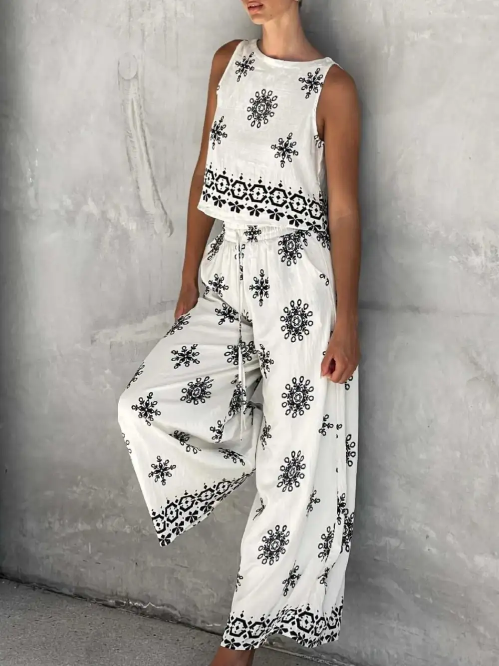 Printed Tank Jumpsuit