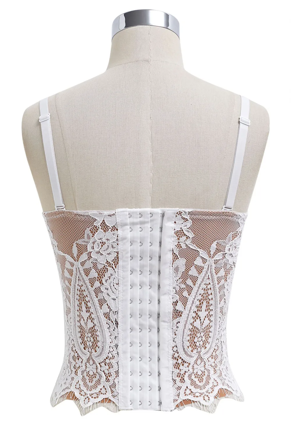 DAINTY FLORAL LACE BUSTIER CROP TOP