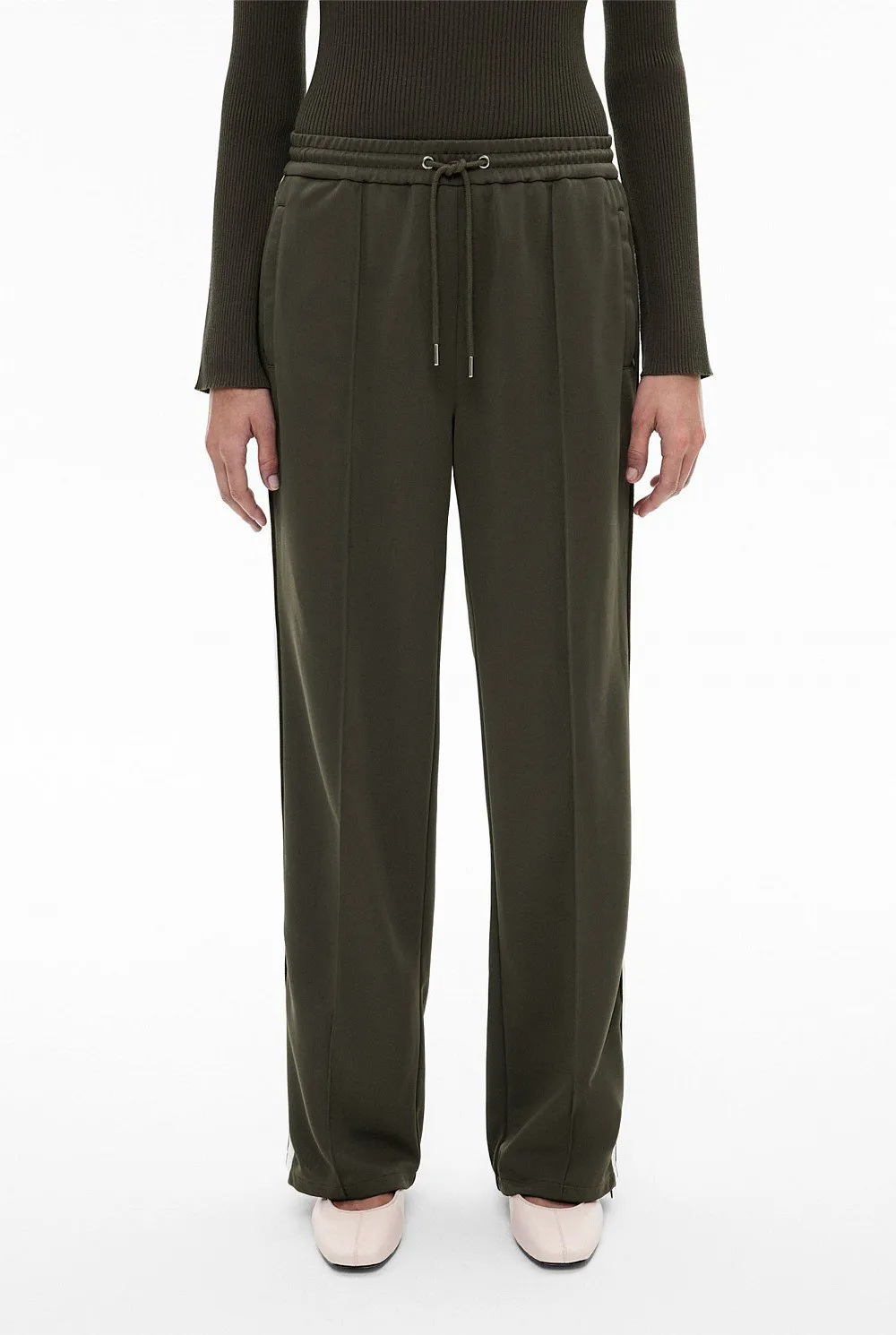 White Striped Sweatpants