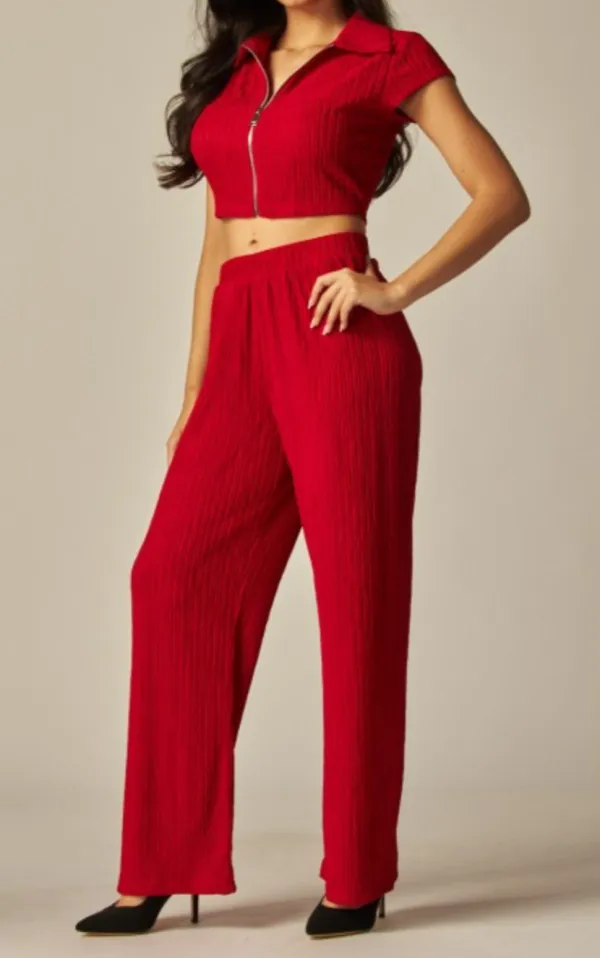 Everyday Crinkled Plisse Women's Lounge Set