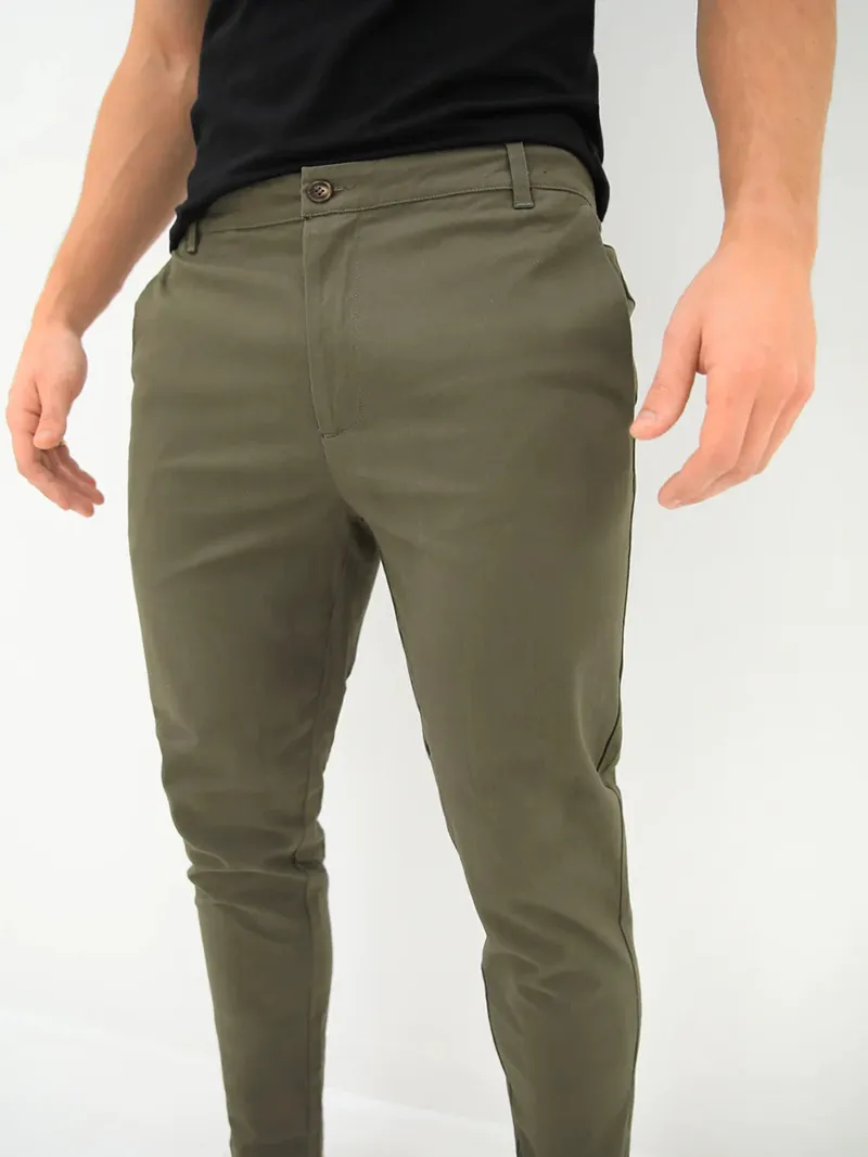 Green Stretch Twill Men's Pants