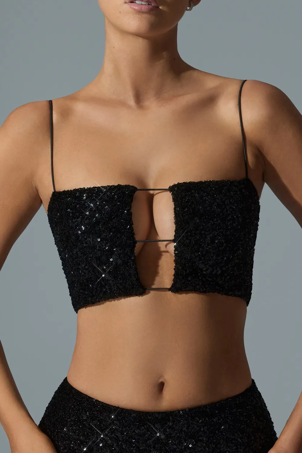 Versatile Square Neck Sequined Camisole
