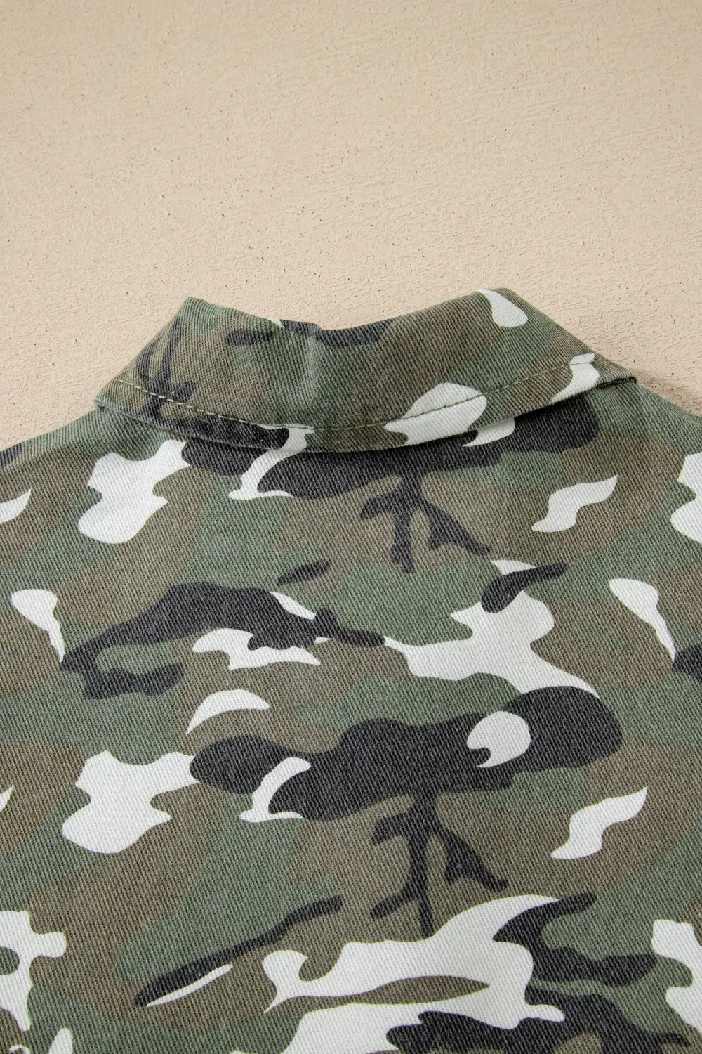Camo Chest Pocket Relaxed Denim Jacket