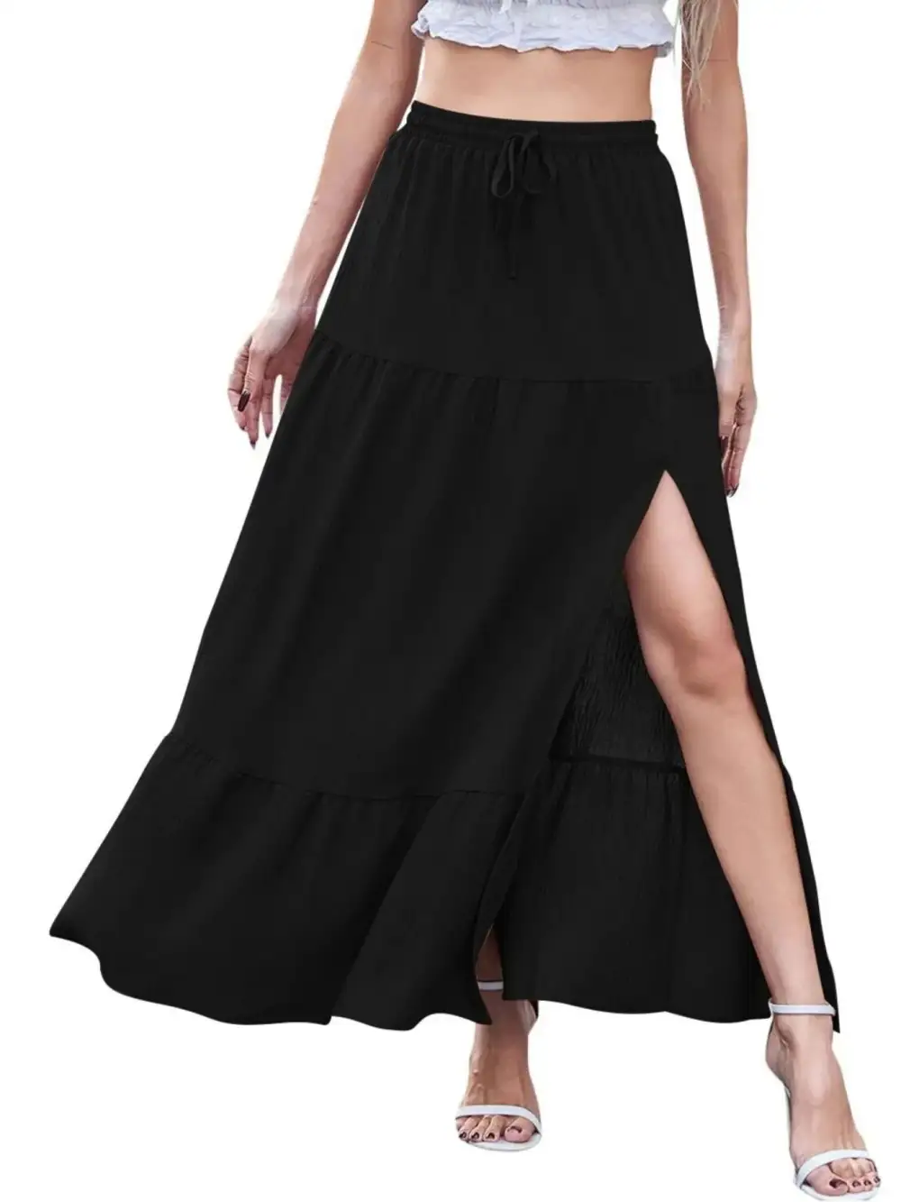 Ruffle Trim Full Skirt