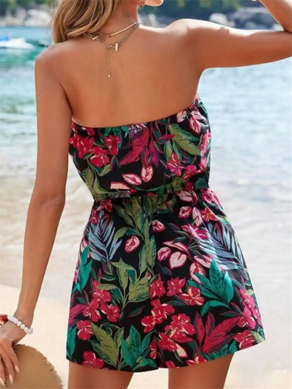 Floral Strapless Romper
