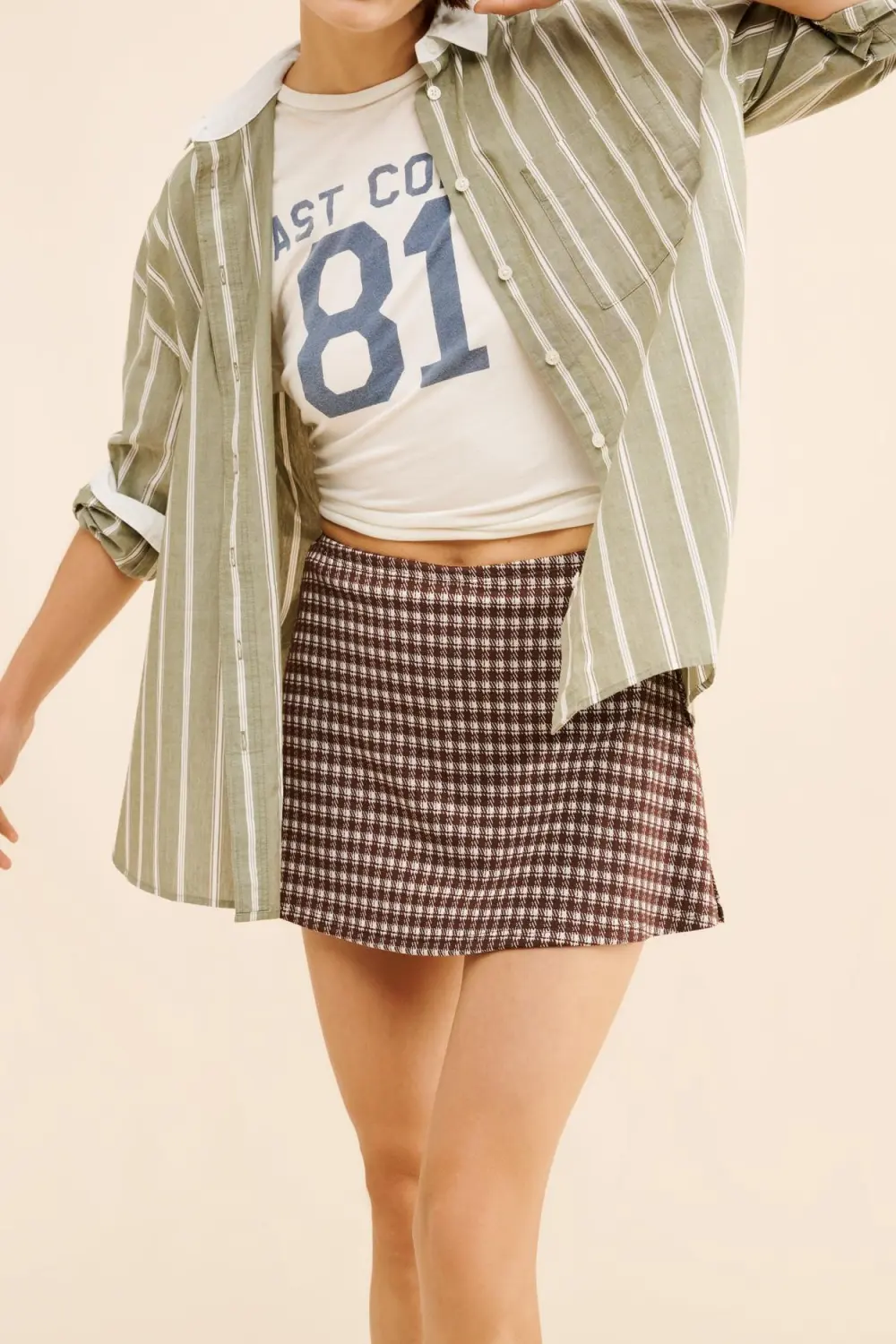 Lattice Printed Mini Skirt
