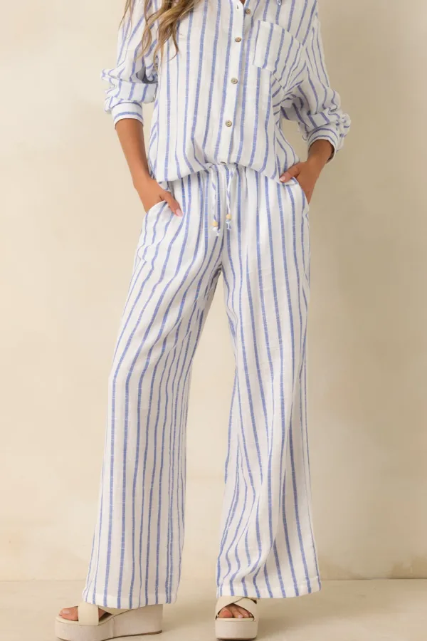 Sunshine Stripe Gauze Cotton Wide Leg Pants