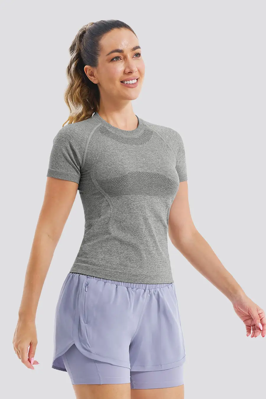 Seamless Short Sleeve Yoga Tops