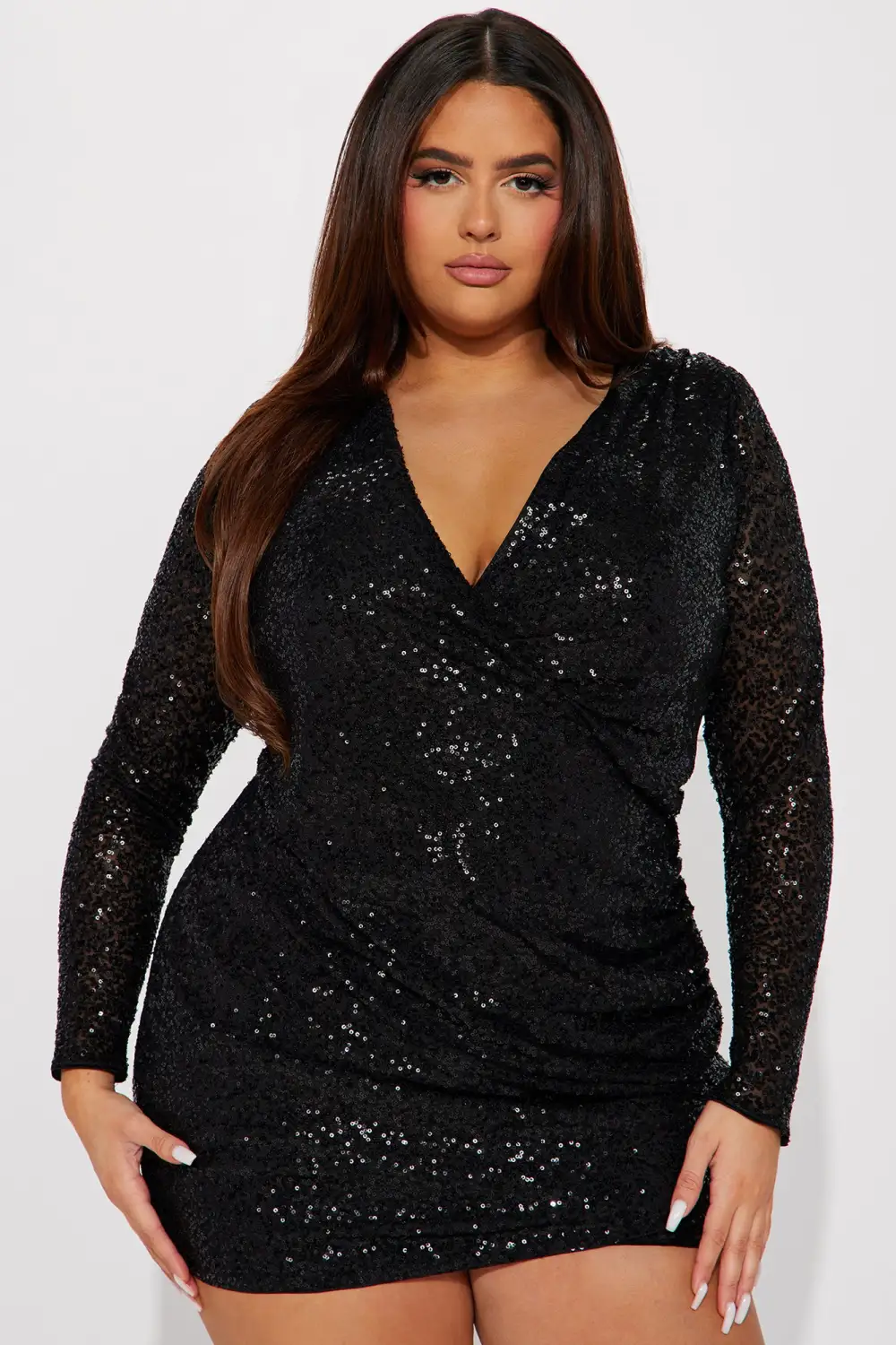 Sadie Sequin Mini Dress - Black