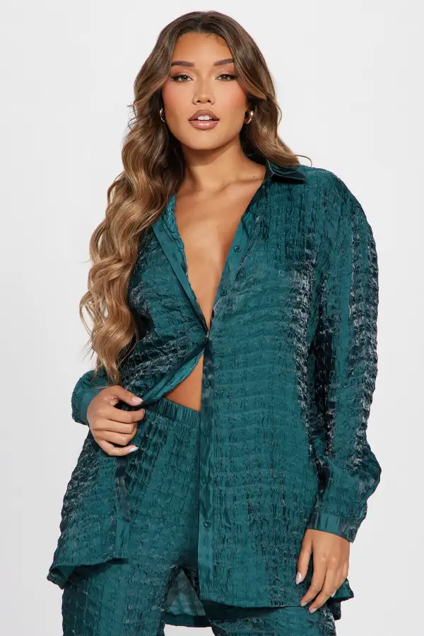 Royal Textured Pant Set - Hunter
