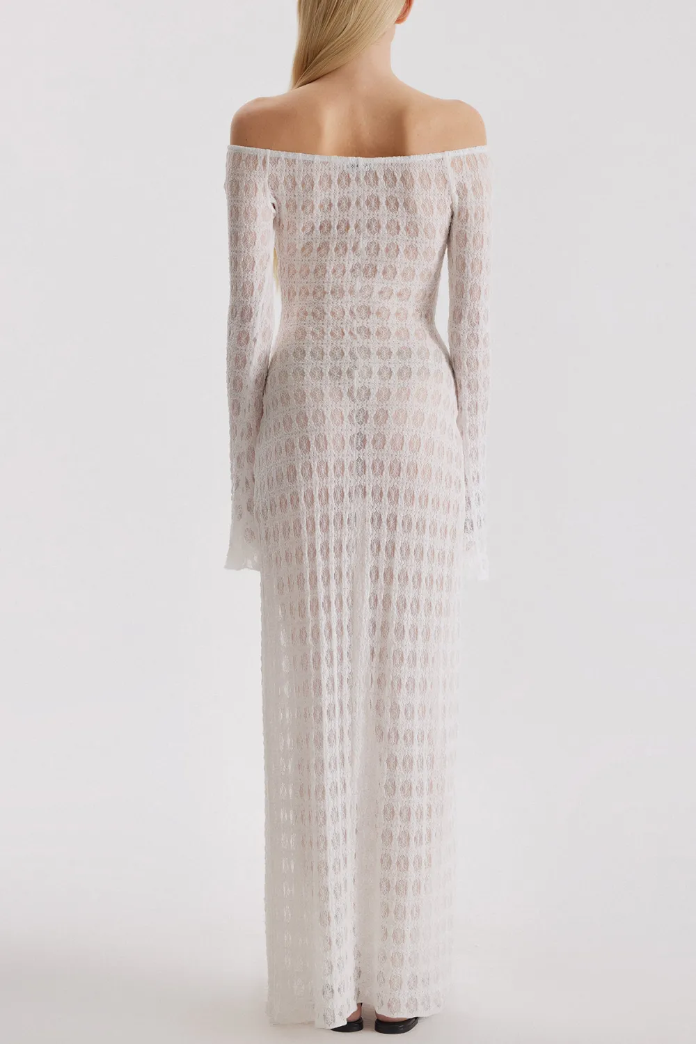 Long Sleeve Maxi Dress-White
