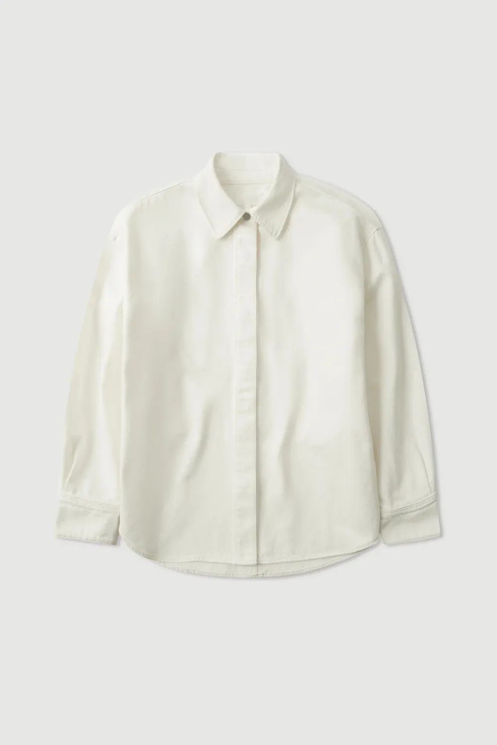 Hidden Concealed Button Denim Jacket