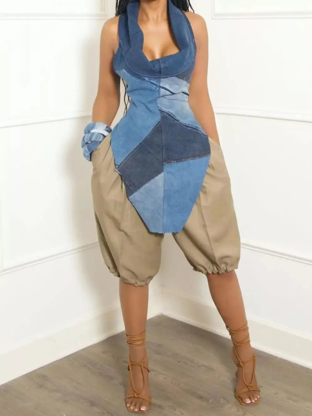Pleated Detail High Waist Shorts