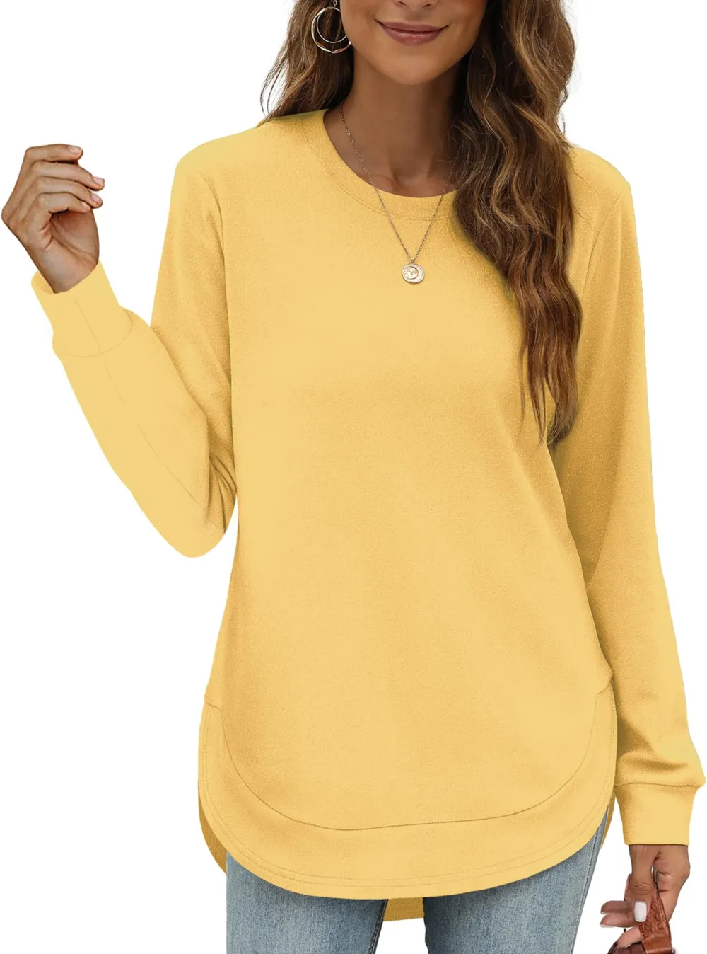 Women's High Low Curved Hem Tops (Buy 2 Free Shipping)
