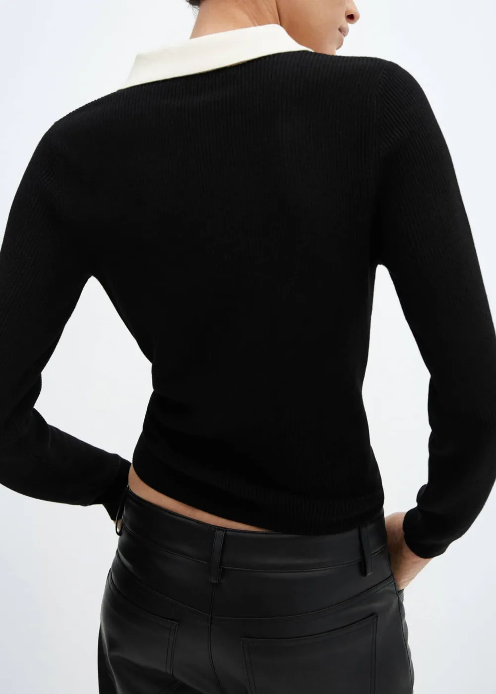 Knitted polo neck sweater