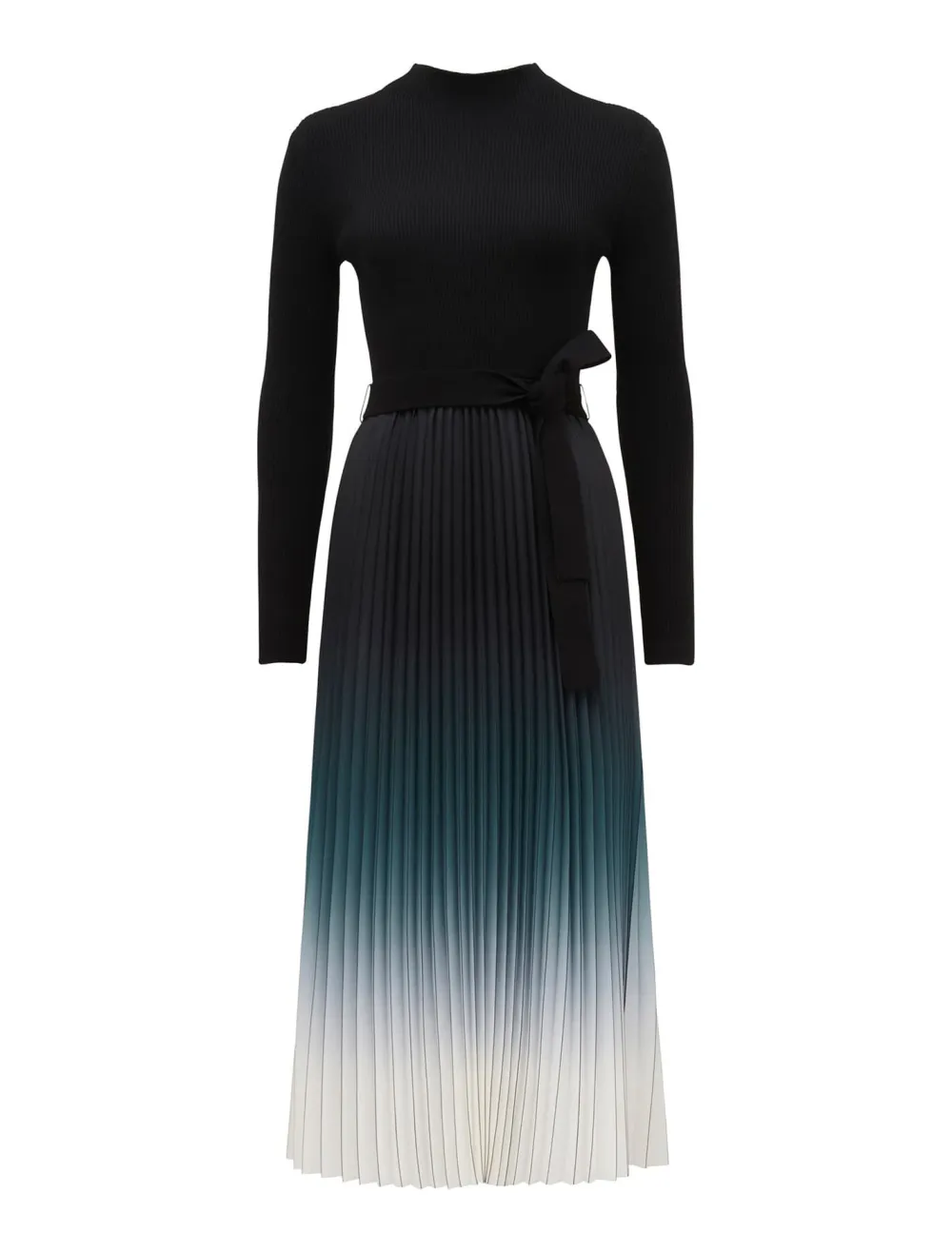 Ombre Pleat Midi Dress
