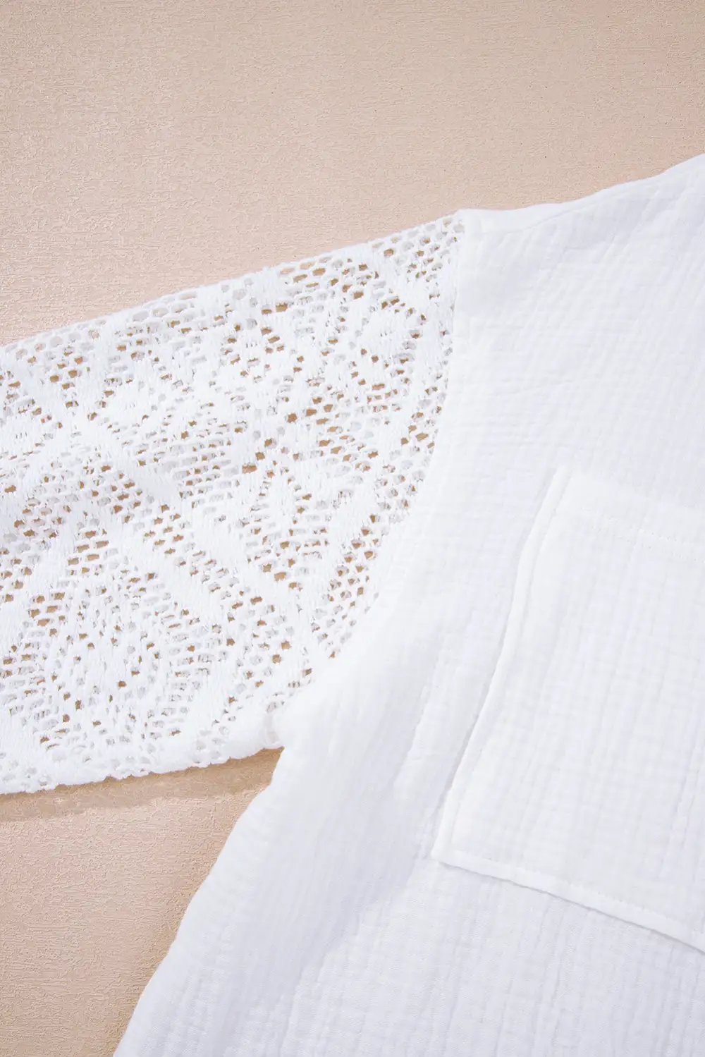 Lace Trim Patchwork Long Sleeve Shirt Blouse