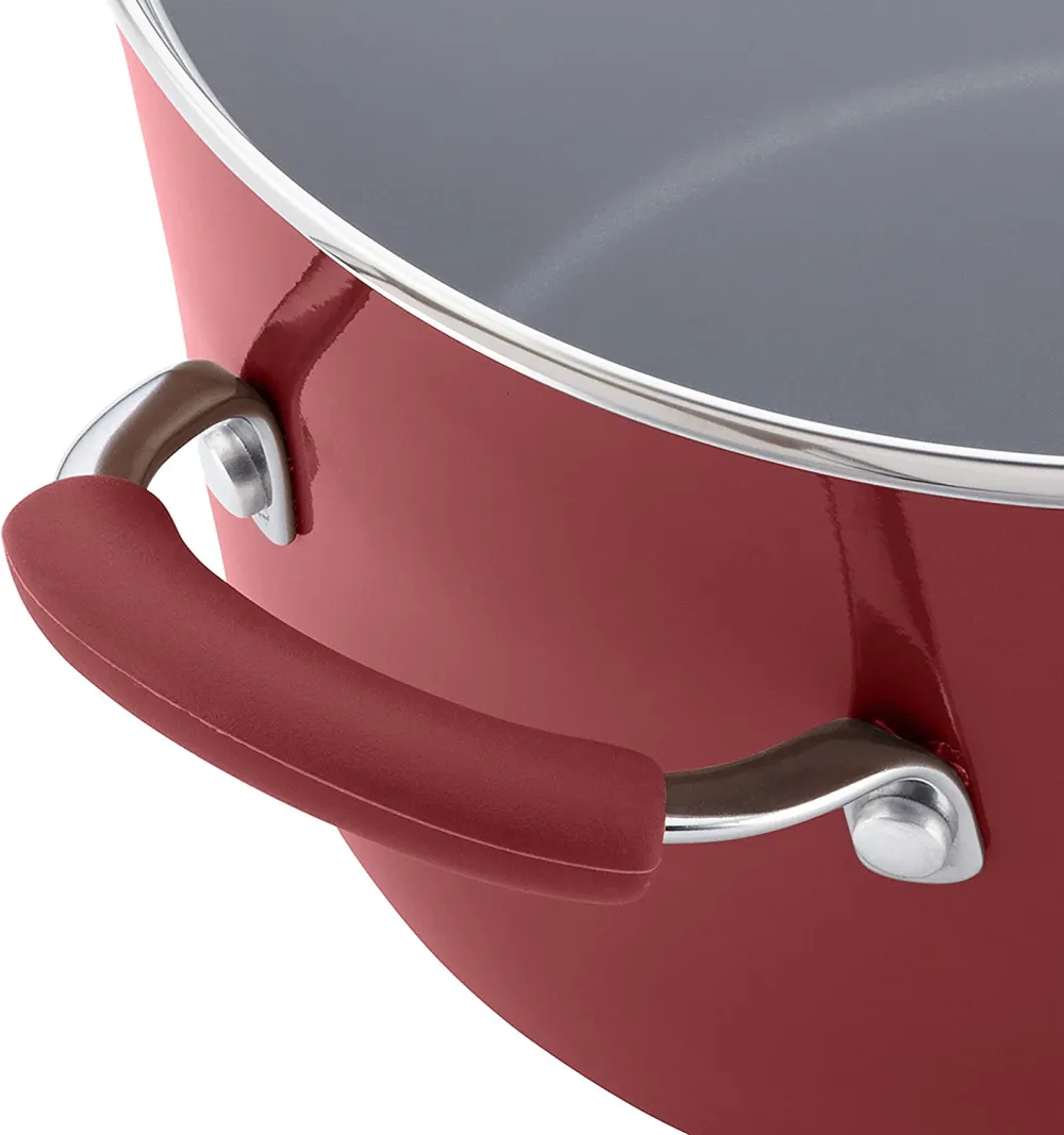 Nonstick Cookware Pots and Pans Set, 12 Piece, Cranberry Red