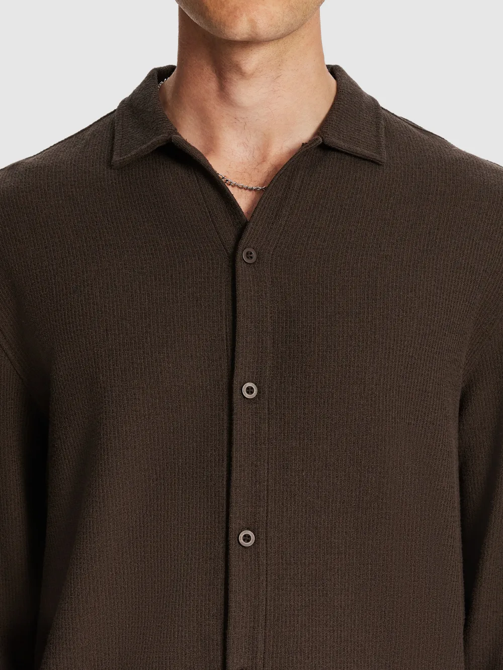 Chocolate Long Sleeve Cotton Shirt