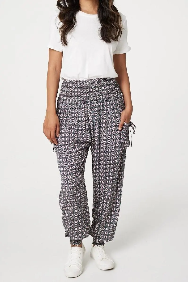 Loose Art Print Women's Harem Pants