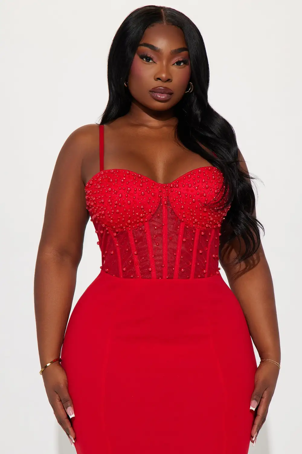 Bella Embellished Gown - Red