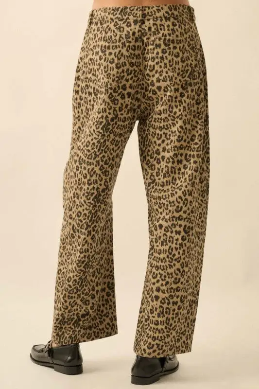 Leopard Print Relaxed Pants