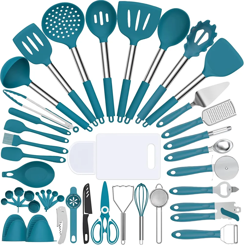 (Store Closing Sale) Silicone cooking tool set, chef 43 pieces heat-resistant kitchen tools