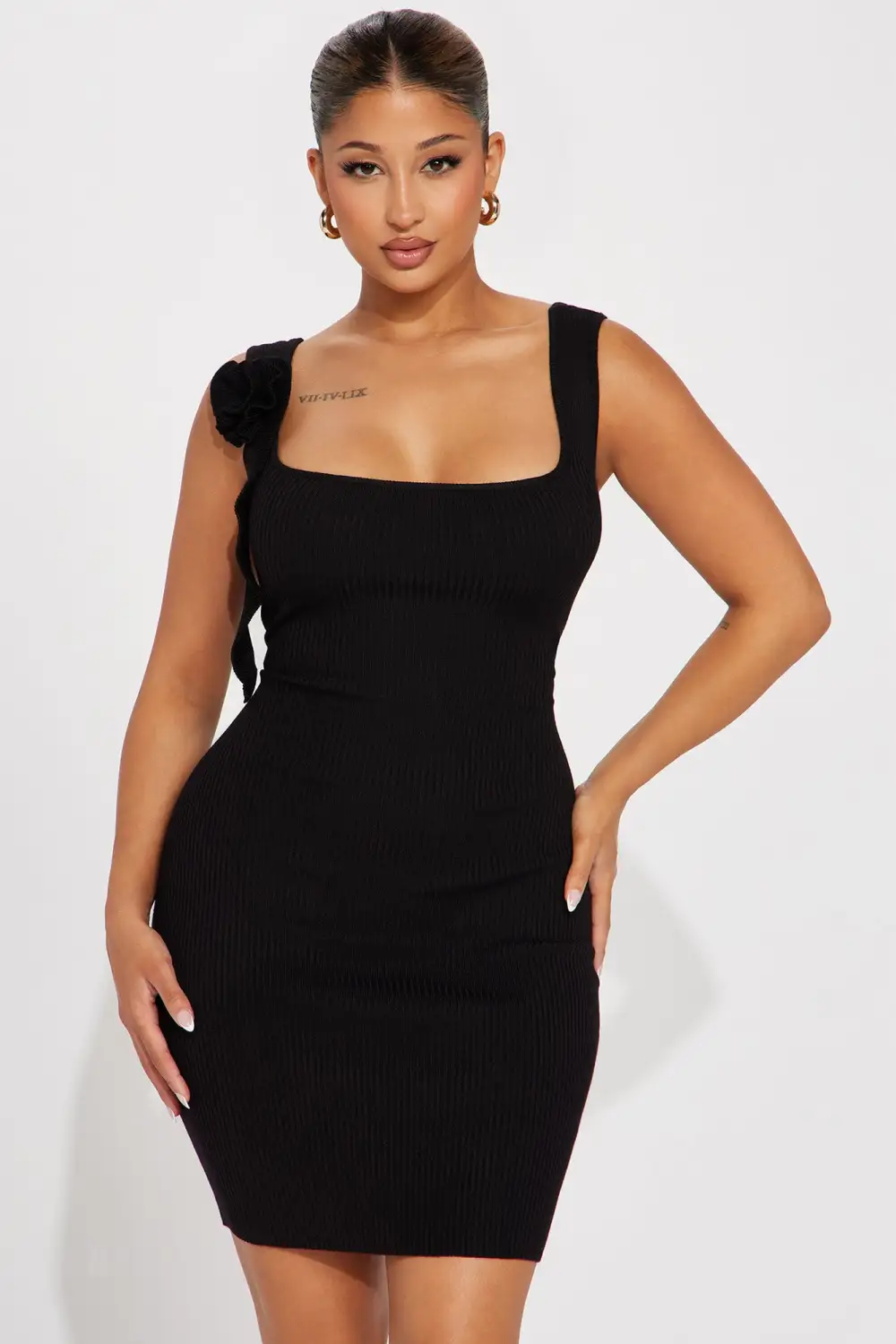 Kendall Sweater Mini Dress - Black