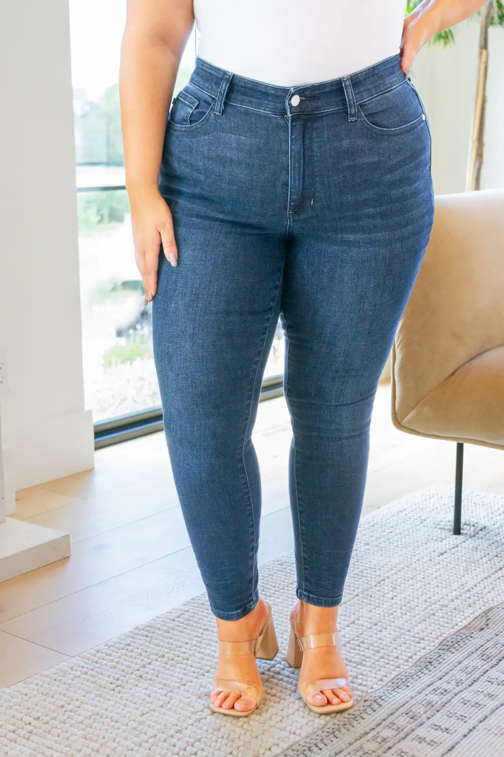 Denim Distressed Trousers