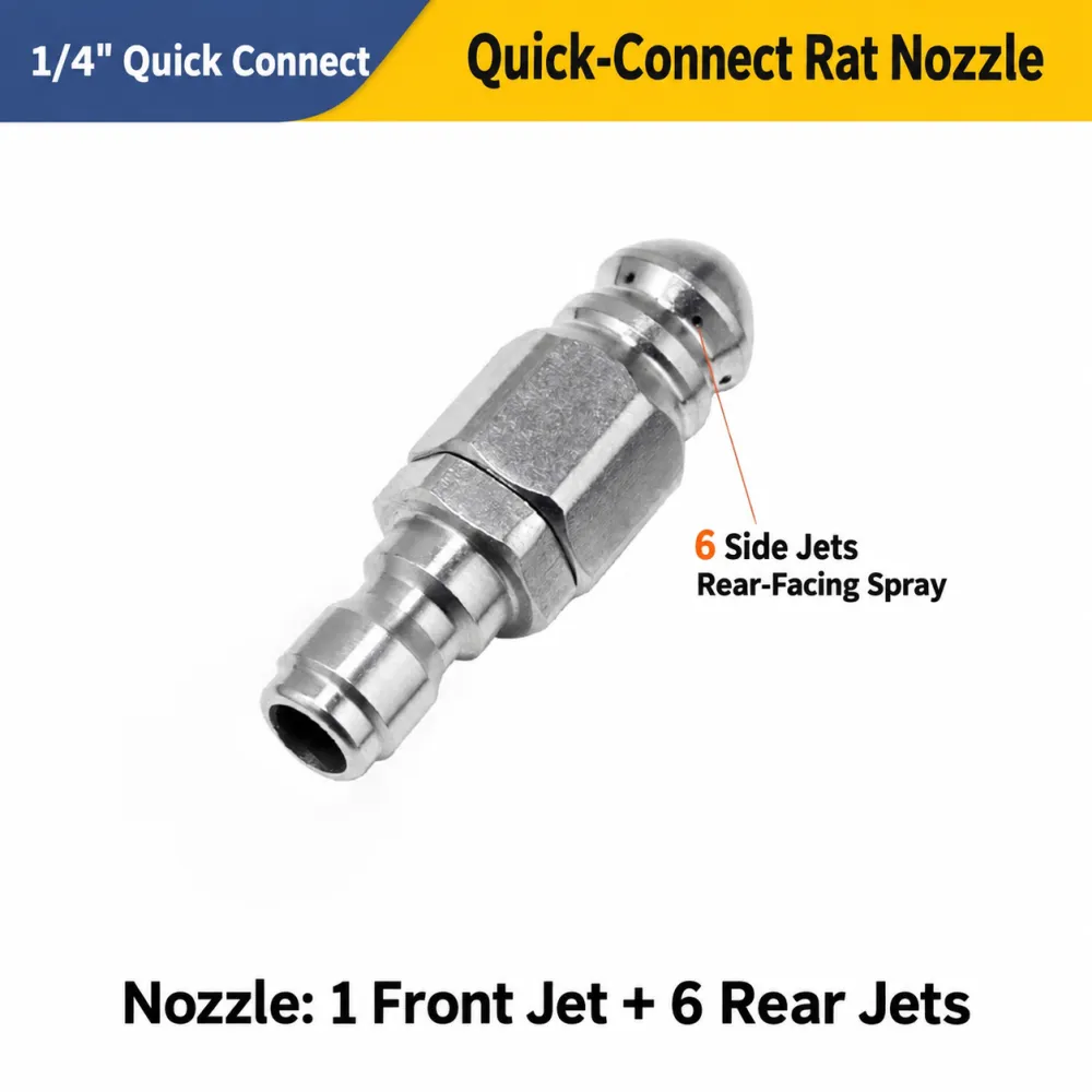 Drain Blaster Nozzle - Water Mouse Pipe Head