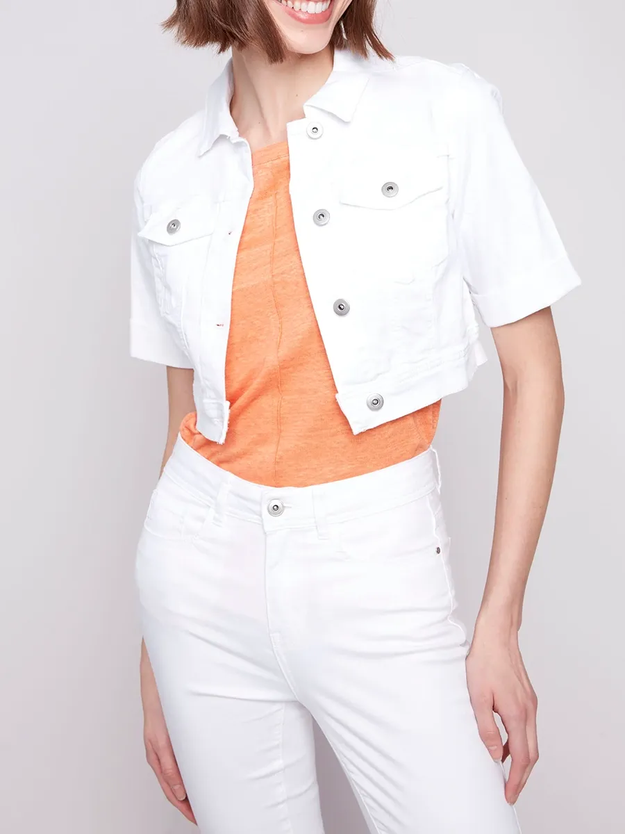 Creative Short Solid Color Basic Denim Jacket