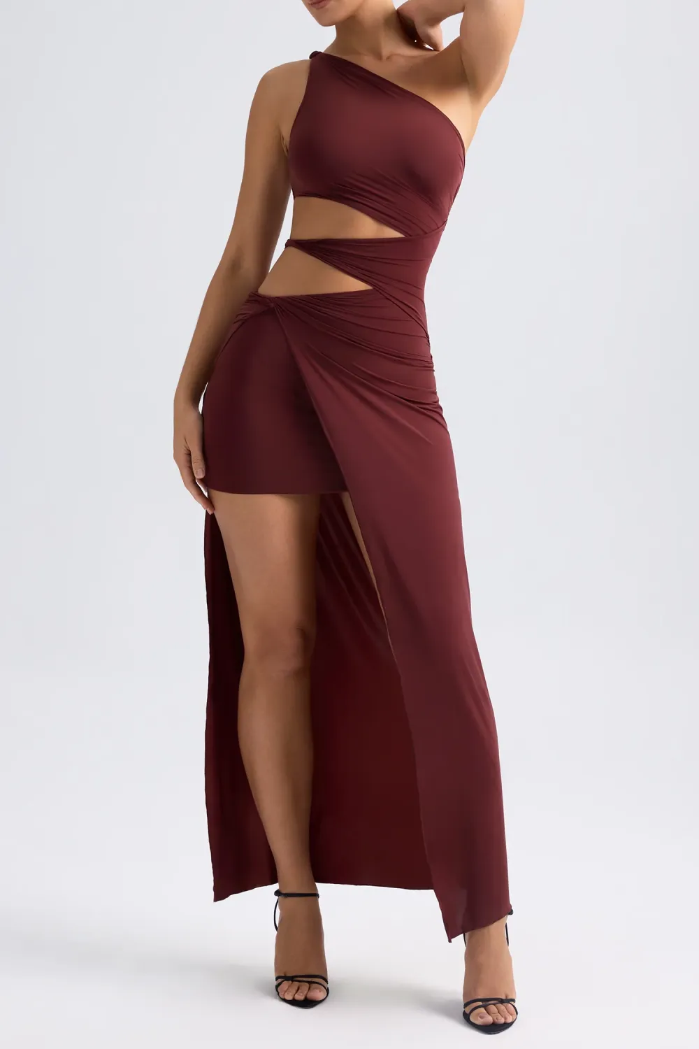 Lightweight One-Shoulder Twist Cutout Dress