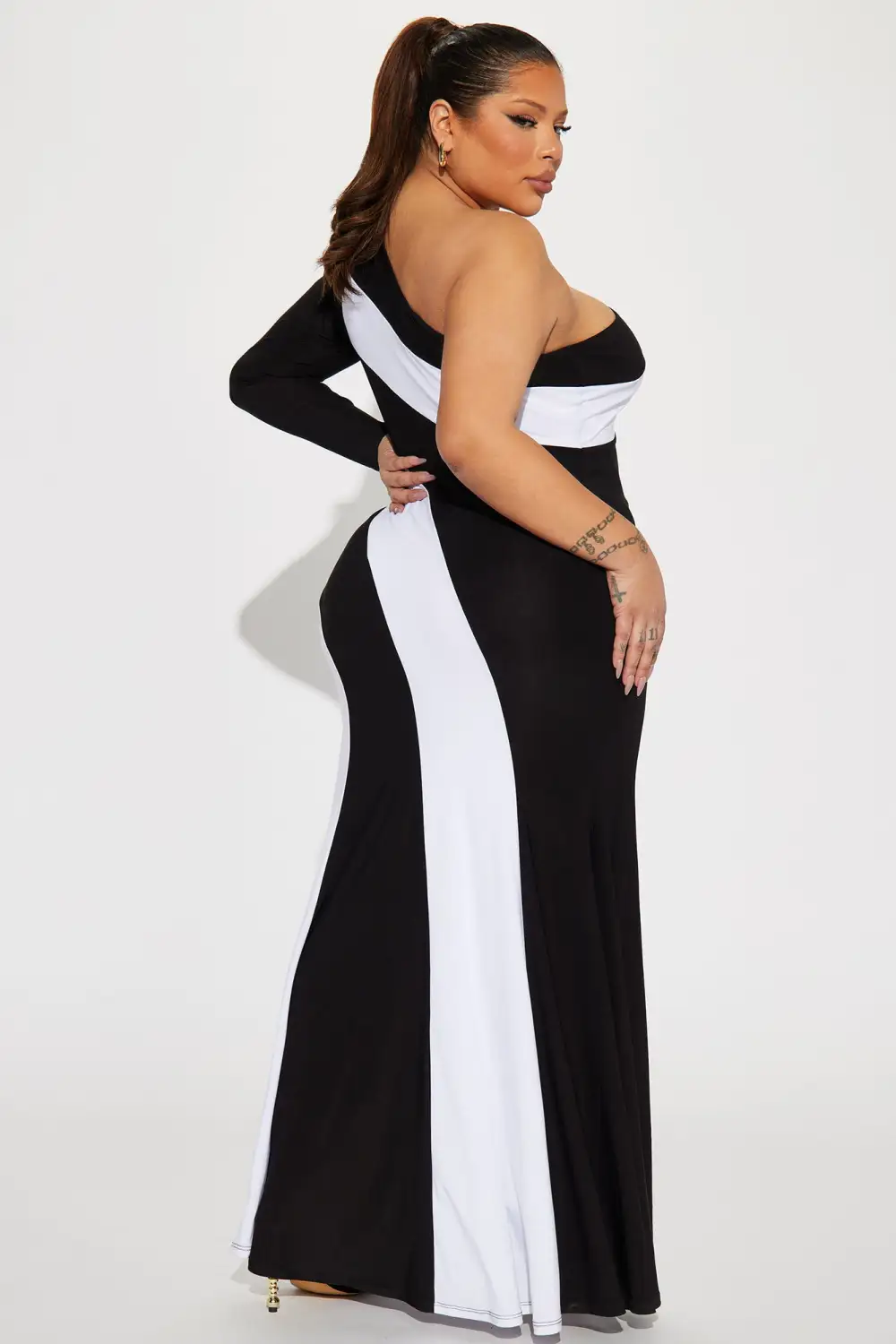 Maurine Maxi Dress - Black/White