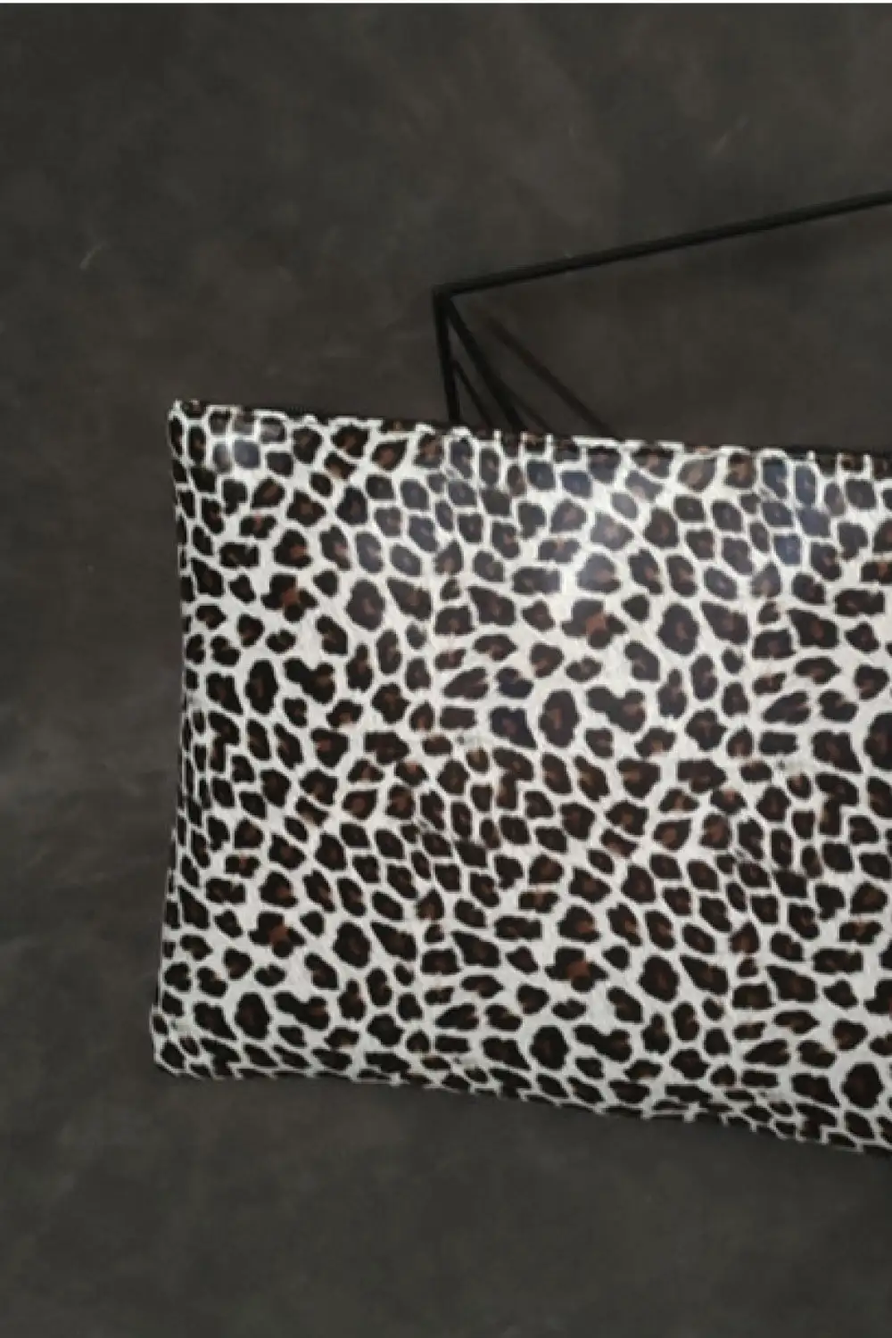Leopard Print Faux Leather Clutch