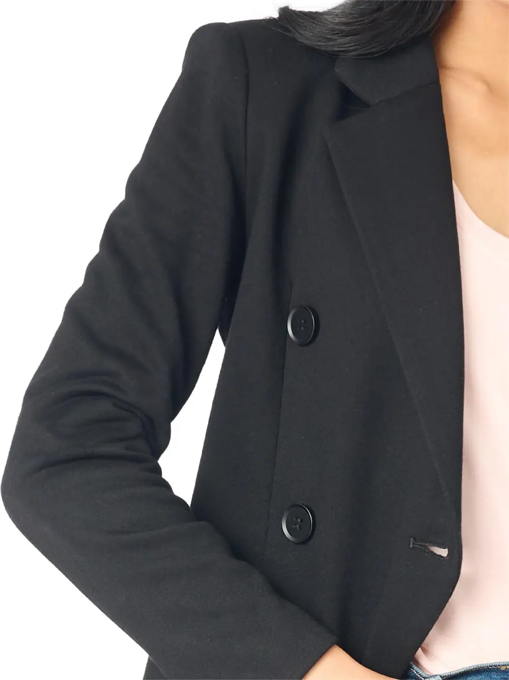 Double Breasted Cotton Blend Blazer