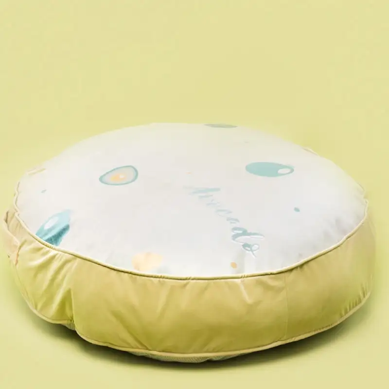 Soft Round Velvet Ice Silk Cooling Dog Bed