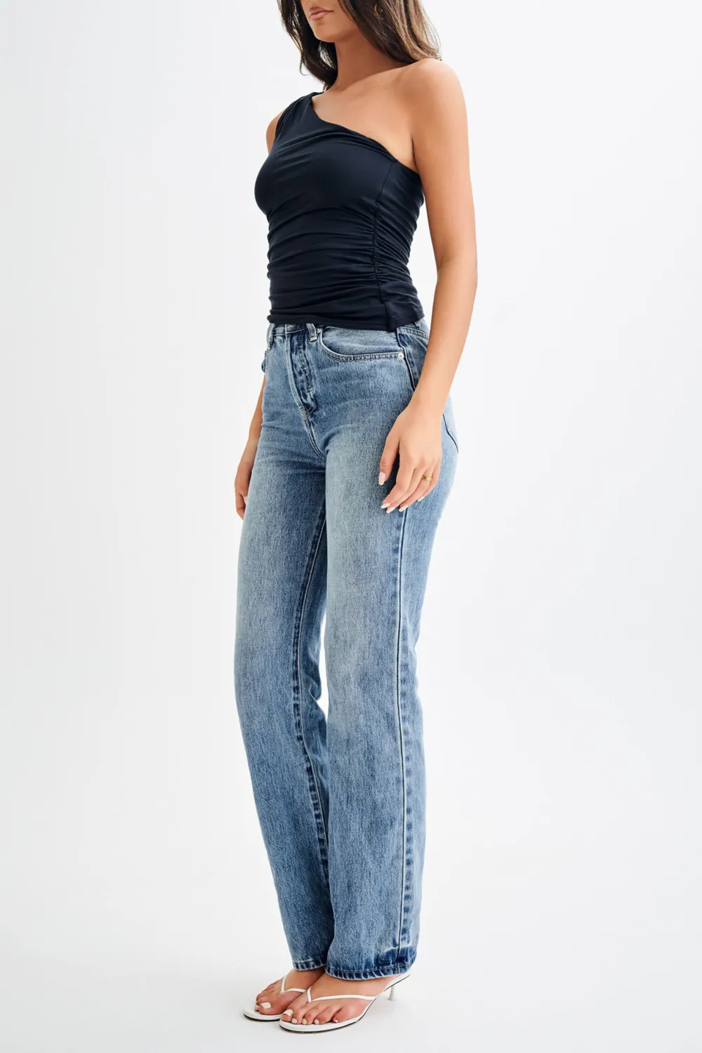 One Shoulder Modal Asymmetric Top