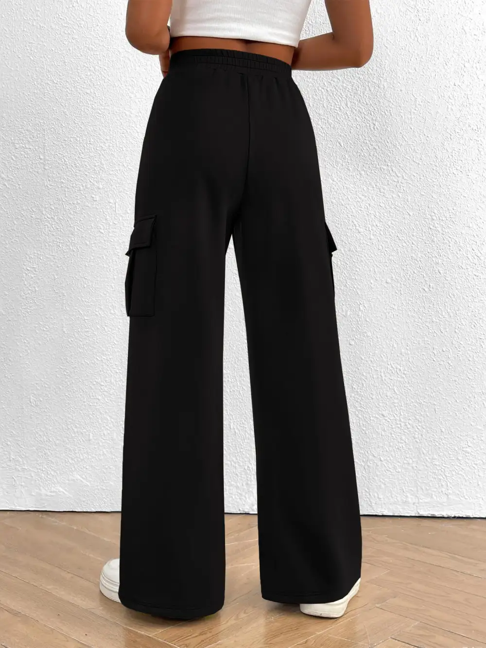High Waist Cargo Pants With Drawstring
