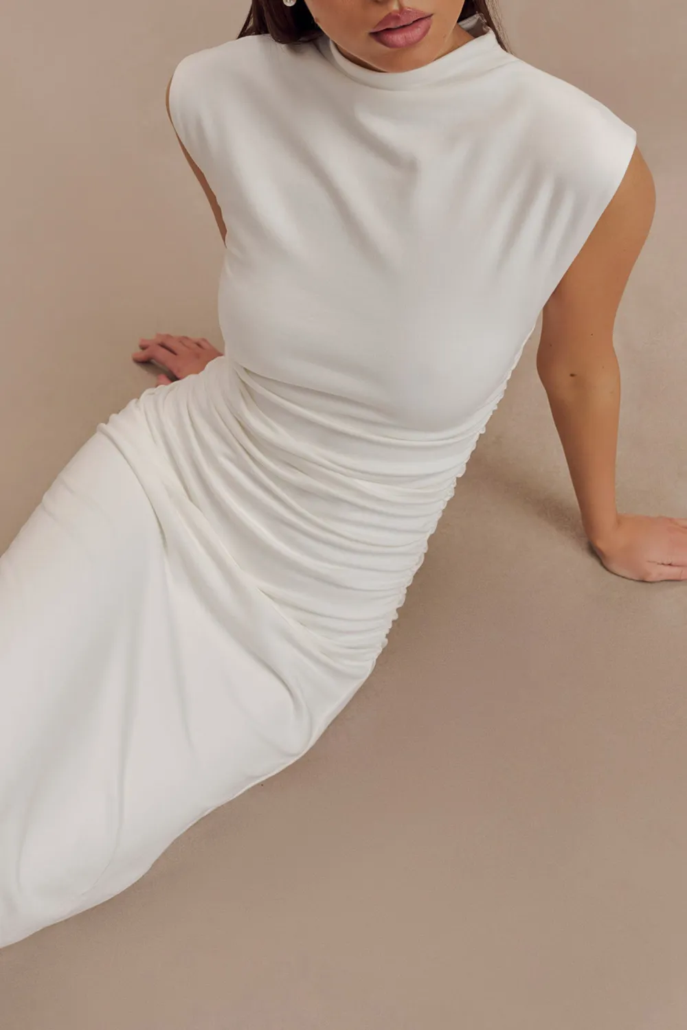 High Neck Sleeveless Maxi Dress