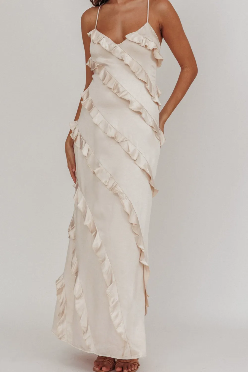 Elegant Ruffle Maxi Dress
