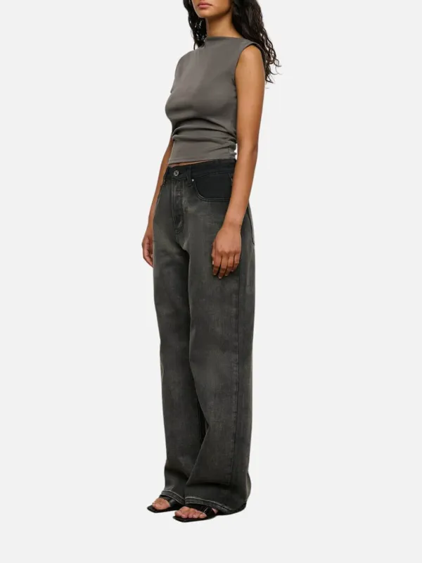 Side Ruched One Sleeve Top