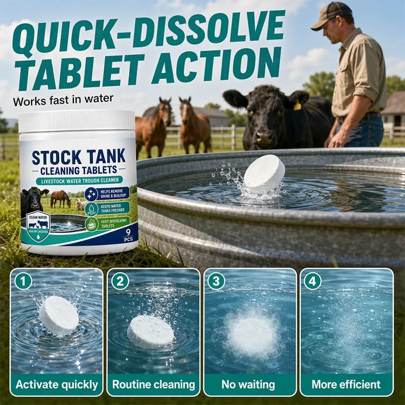 Livestock drinking water storage tank cleaning sheet