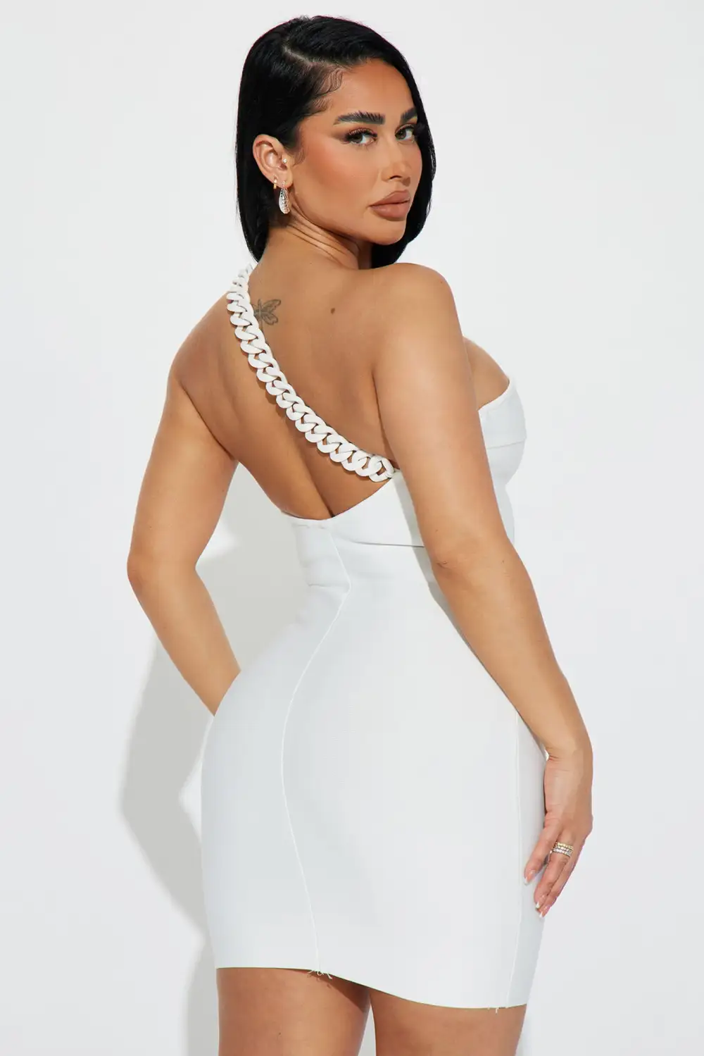 Hacks At Dawn Bandage Mini Dress - White