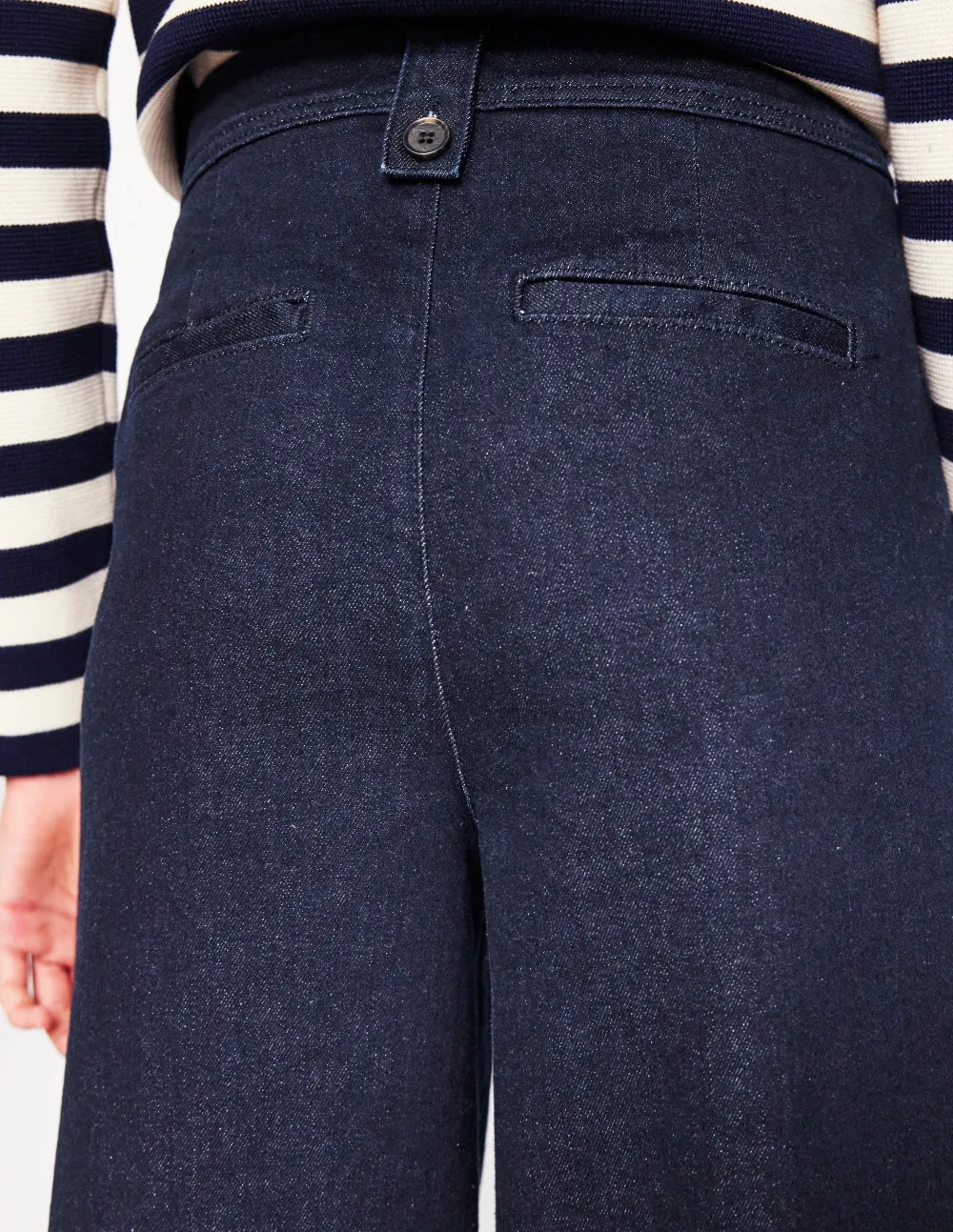 Navy Blue Wide - Leg Trousers