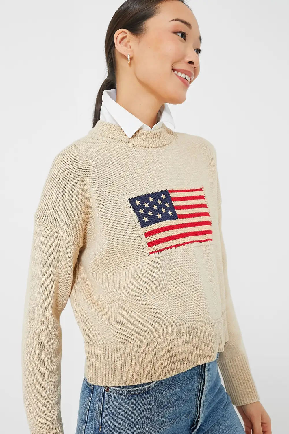 Beachwood Cropped Americana Sweater