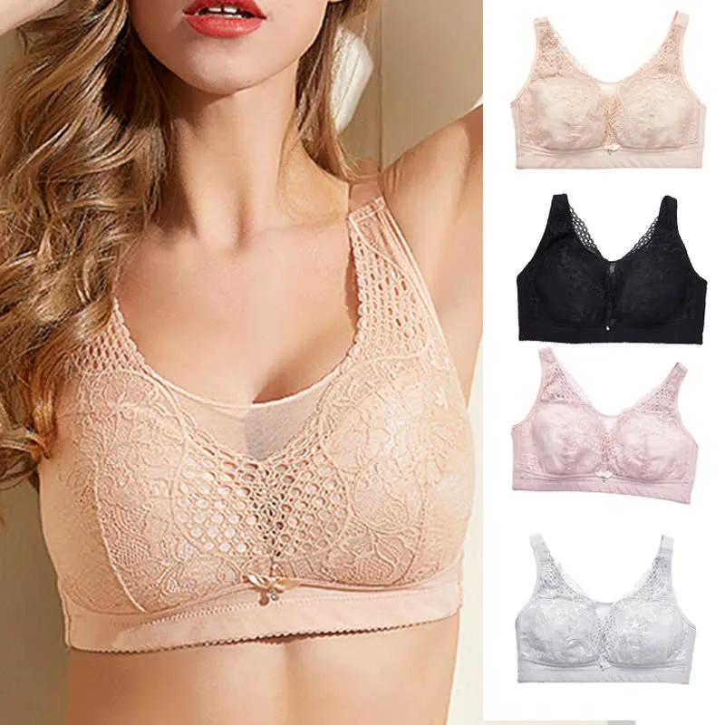 Floral Embroidery Wireless Bra Flower Wirefree Bra