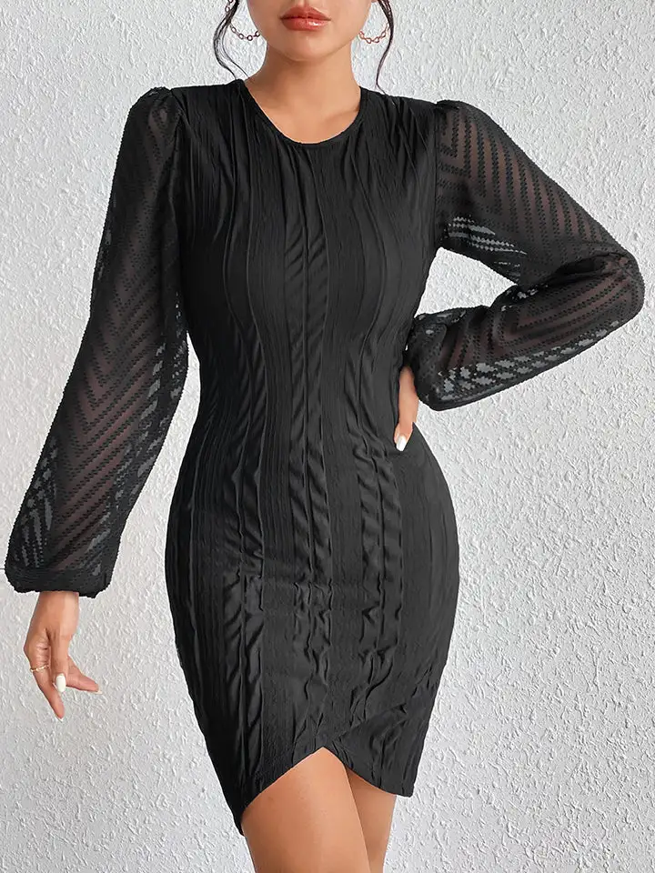 Casual Mini Round Neck Dress