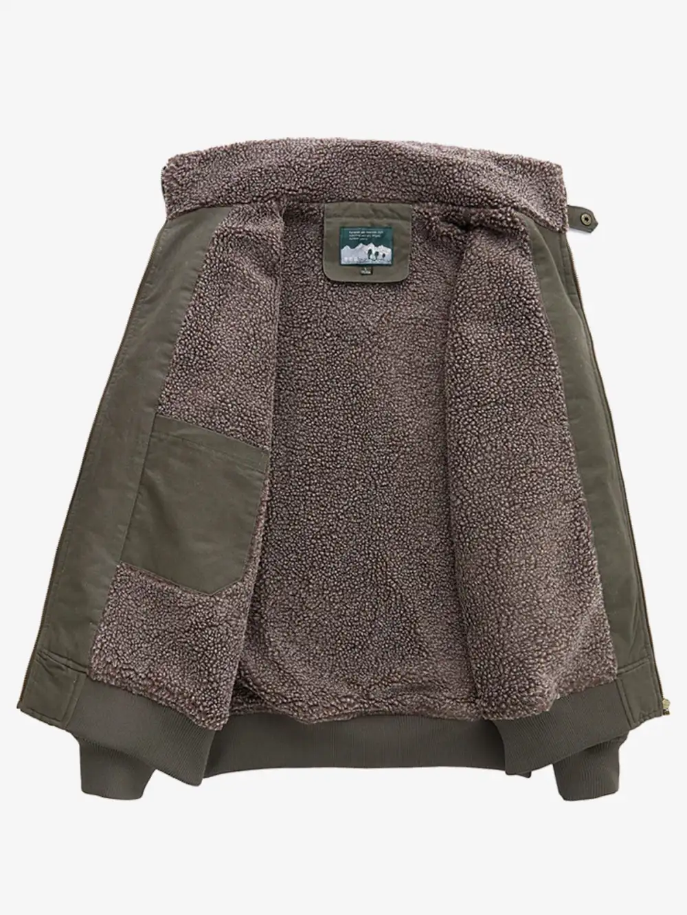 Men'S Sherpa Lined Pocketed Bomber Jacket