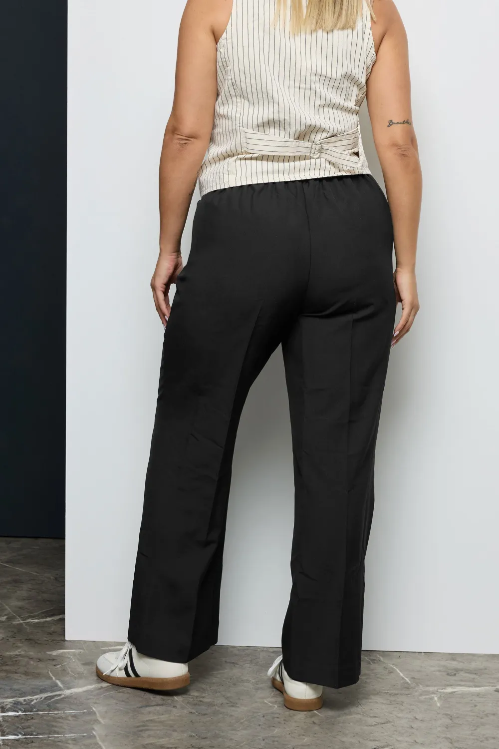 Women's Casual Straight Elastic Waist Pants